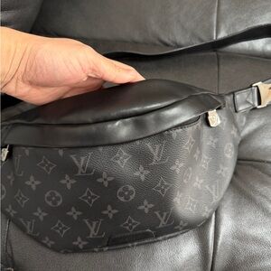 Louis Vuitton Dark Leather Monogram Pouch